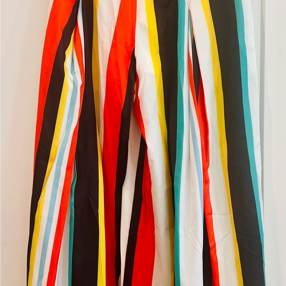 Multicolor Stripe Wide Leg Pants Tie Waist Size M NWT - Picture 2 of 4
